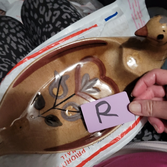 Vintage The California Cleminsons ceramic hand painted bread platter dove - Picture 15 of 15